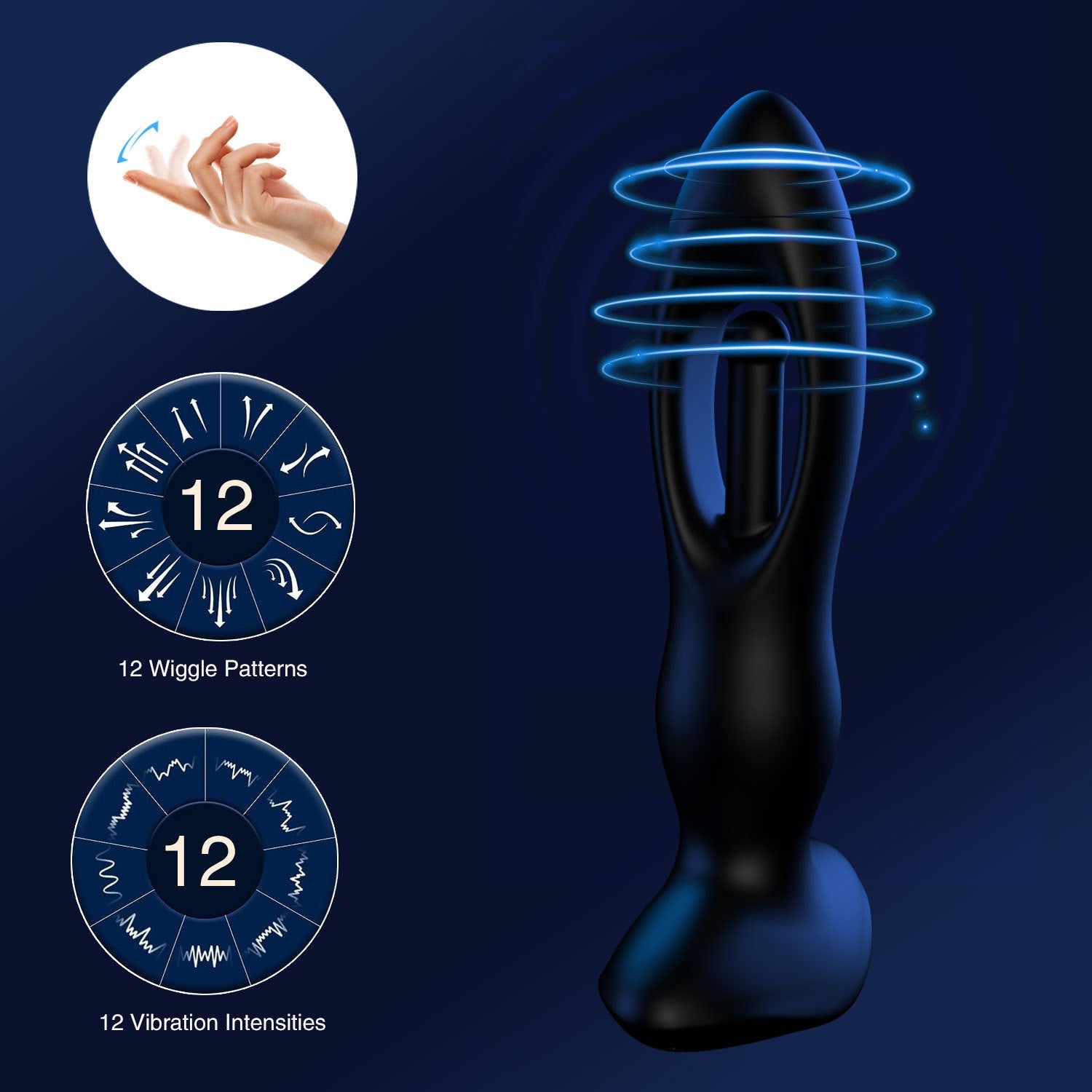 Remote Control Anal Dildo Vibrator - Tickle Flapping Prostate Massager
