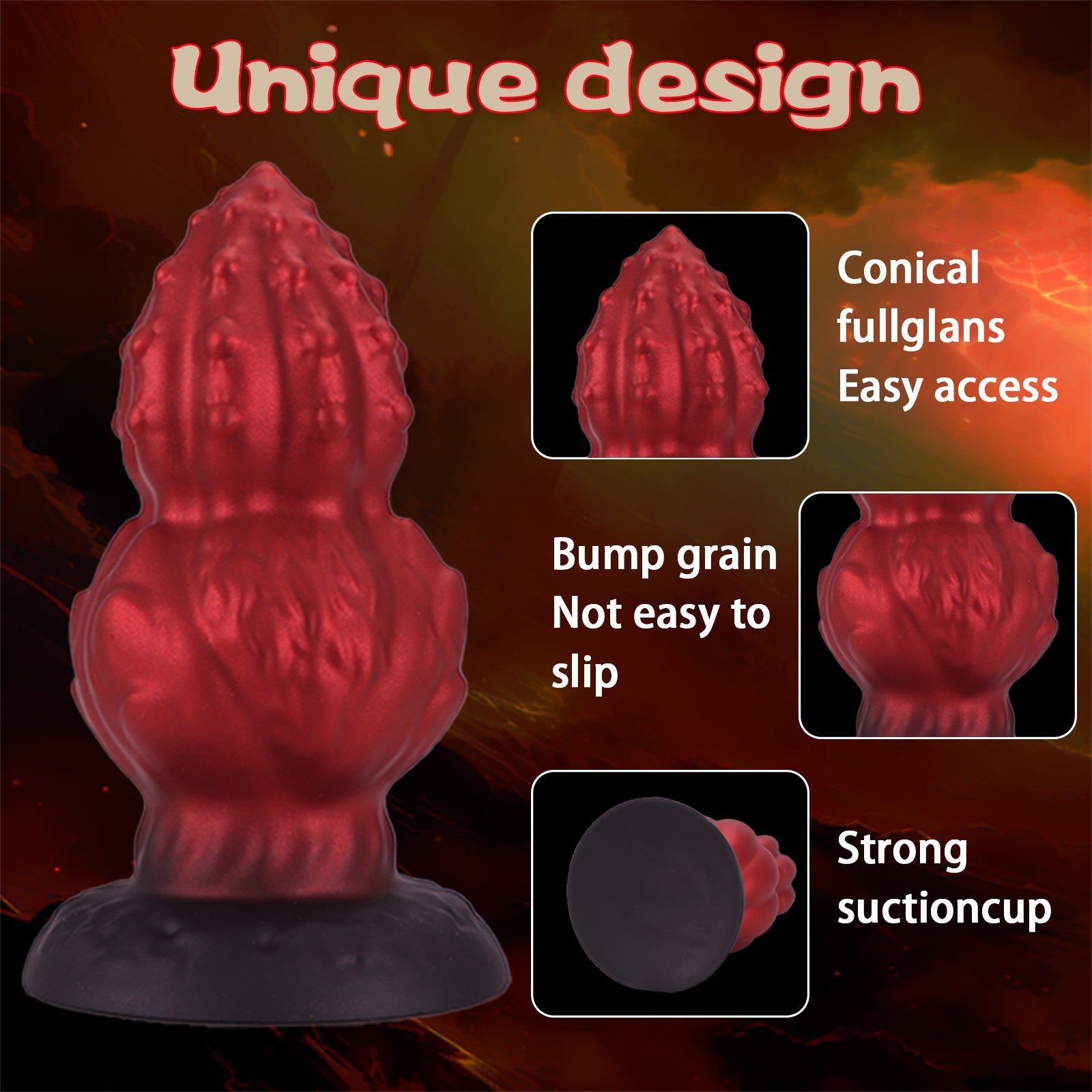 Walnut Monsterdildo Butt Plug - Silicone Anal Dilator Expander Vaginal Sex Toys for Men Women