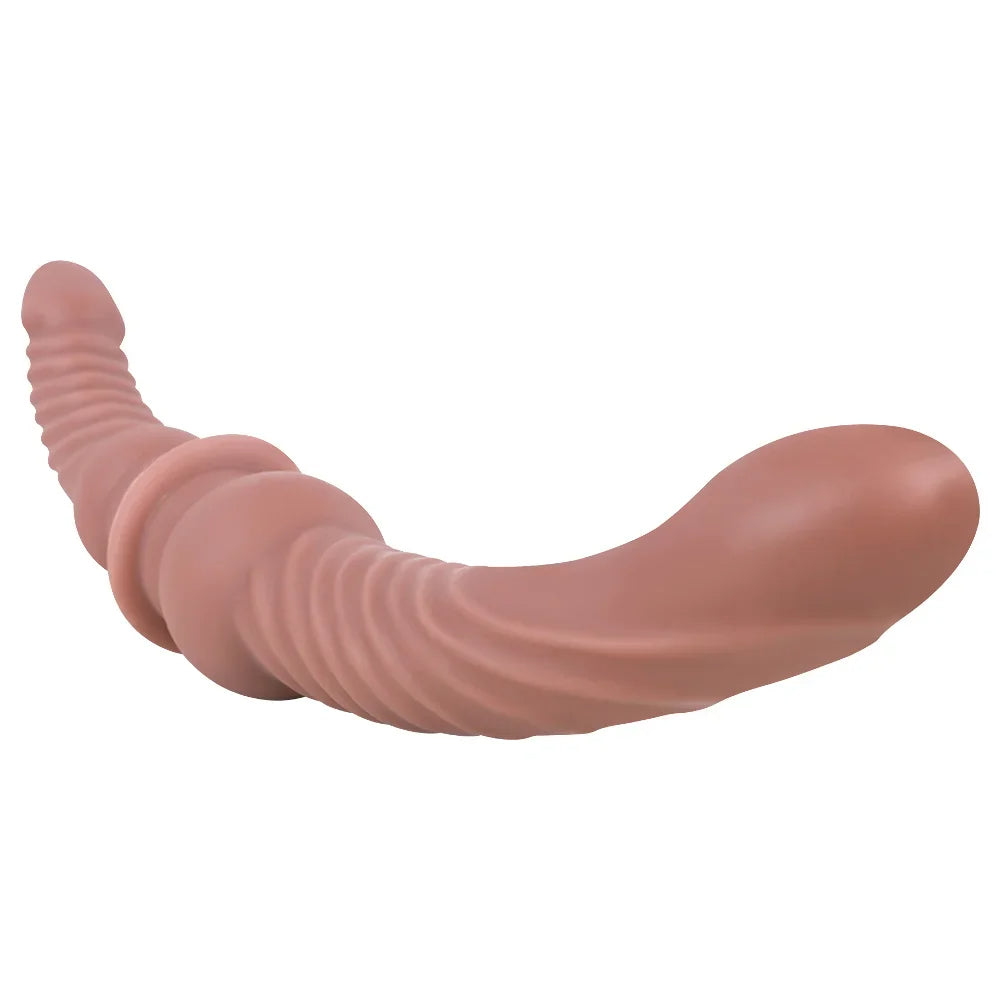 Double End Realistic Dildos Butt Plug - Silicone Fantasy Dildo Anal Sex Toys for Couple