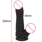Silicone Black Dildo - Big Ripples Monster Dildos Anal Plug Sex Toys - Domlust