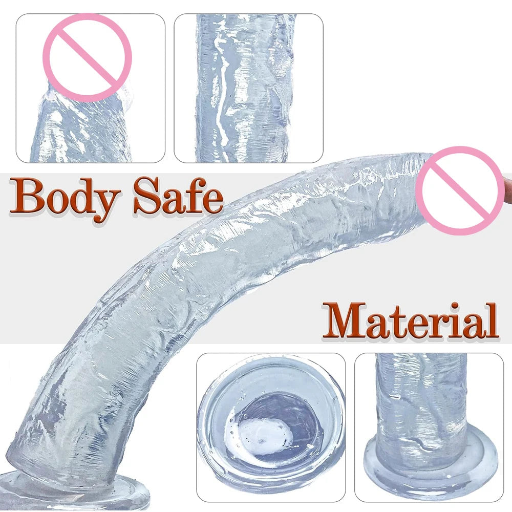 13 inch Long Realistic Dildo Butt Plug - Strapon Suction Cup Dildos Sex Toys