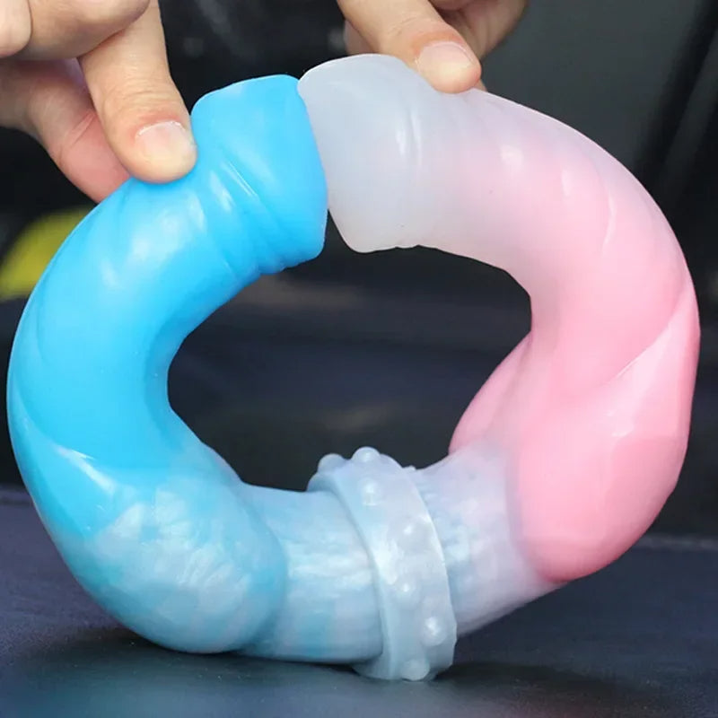 Double End Anal Dildos - Realistic Silicone Dildos Vagina Sex Toys for Women Lesbian