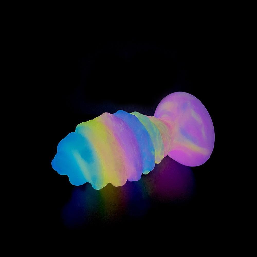 Luminous Conch Anal Dildo Butt Plug - Colorful Sprial Monsterdildo Vaginal Prostate Massager