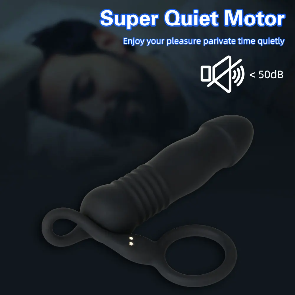 Remote Control Thrusting Anal Butt Plug - Cock Ring Delayed Ejaculation Prostate Massager
