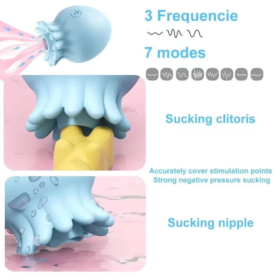 Jellyfish Clit Sucking Stimulator - Nipple Clitoral Vibrator Female Sex Toys