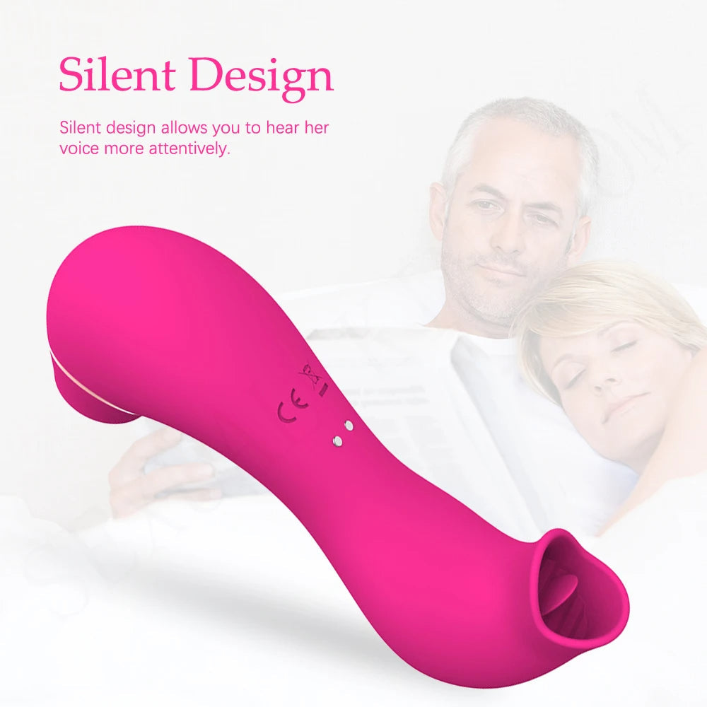 Rose Red Clit Sucking Vibrator - Tongue Licking Oral Sex Toys for Women Clitoral Stimulator