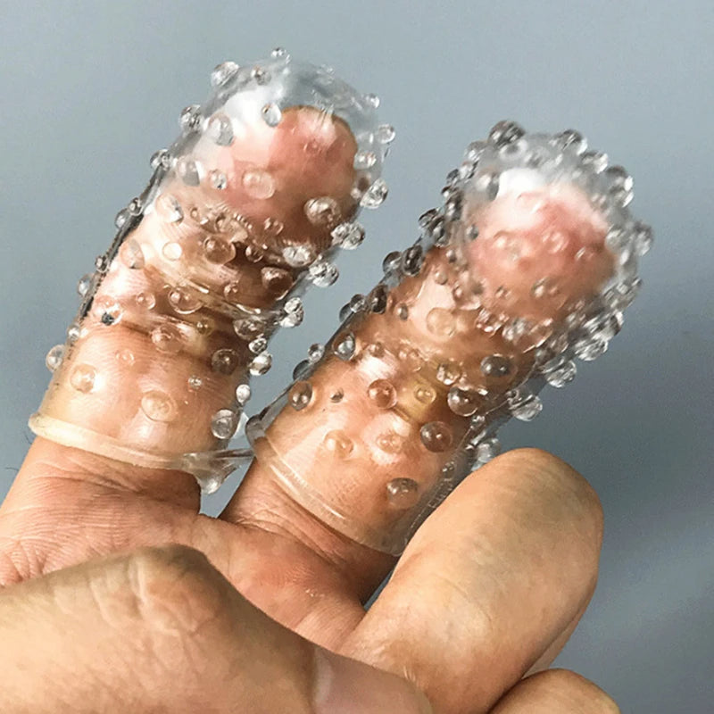 Knotted Cock Sleeve Sex Toy for Men - Delay Ejaculation Finger Condom Set