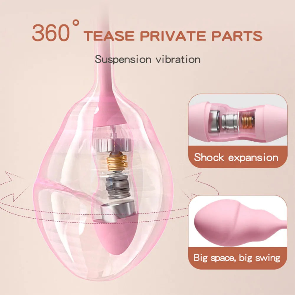 Remote Control Inflatable Vibrating Butt Plug - Fantastic Pink Dildo Vaginal Fullness Sex Pleasure
