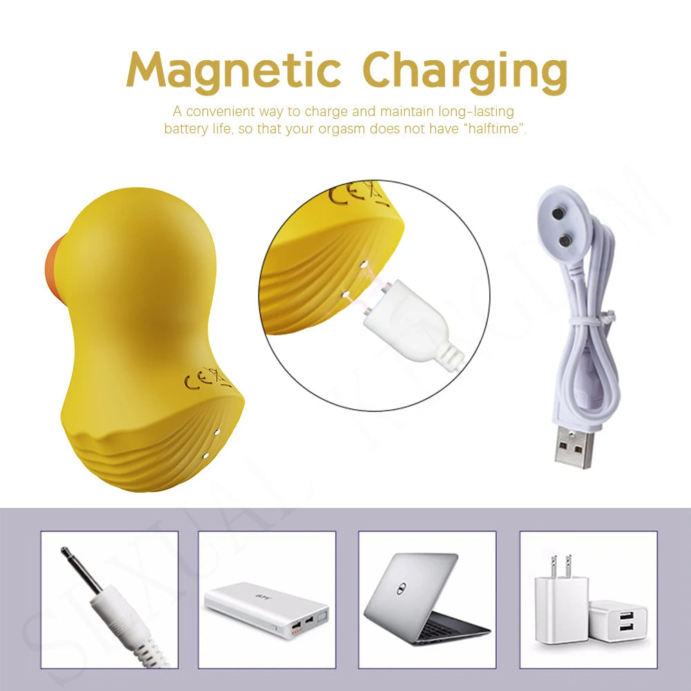 Clitoral Sucking  Oral Sex Women Masturbator - Portable Yellow Duck Clit Vibrator Gift