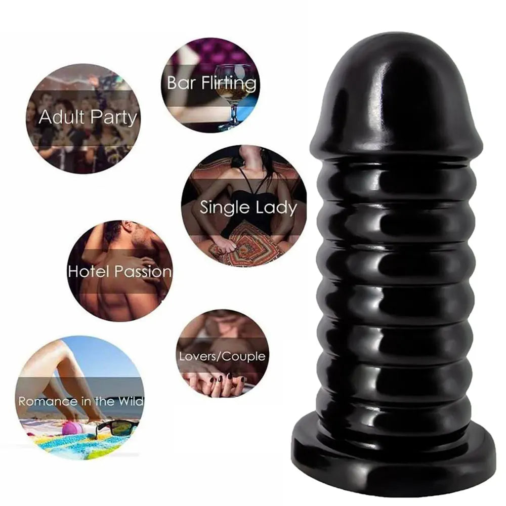 Huge Thick Anal Dildo Butt Plug - Silicone Big Threads Anal Plug Dilator Sex Toy
