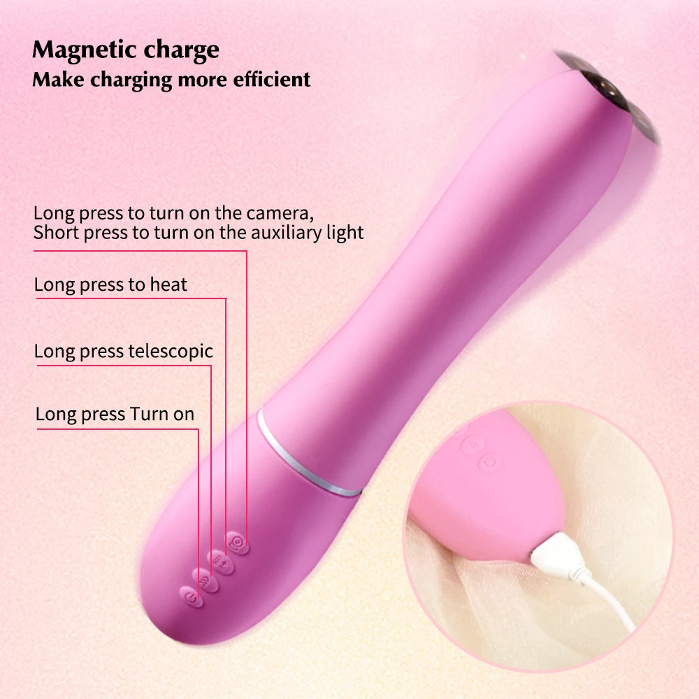 Endoscope Dildo Vibrator - APP Control G Spot Vibrator Endoscopic Camera Video Sex Toys for Women