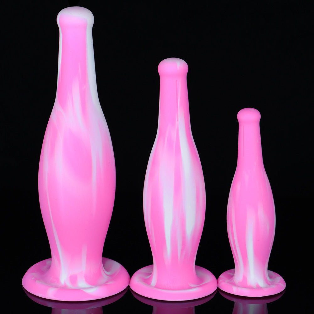 Fantasy Bowling Anal Dildo Butt Plug - Exotic Color-Mixing Silicone Sex Toys for Women