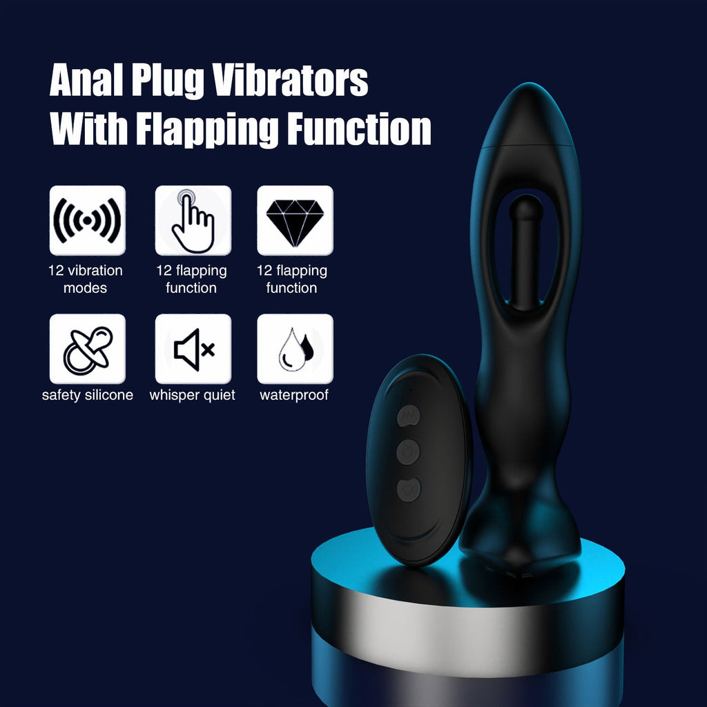 Remote Control Anal Dildo Vibrator - Tickle Flapping Prostate Massager