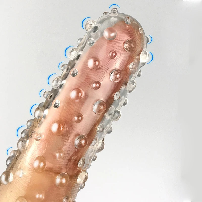 Knotted Cock Sleeve Sex Toy for Men - Delay Ejaculation Finger Condom Set