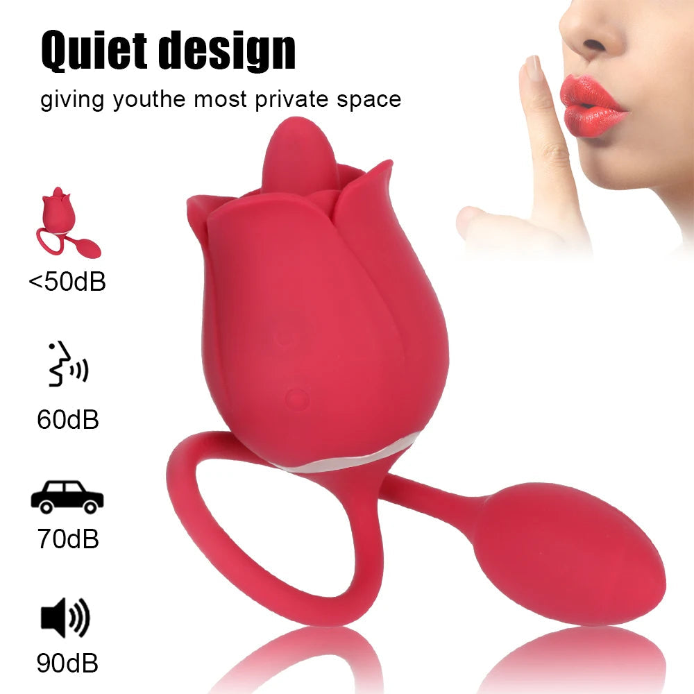 Rose Clit Clamp Panty Egg Vibrating Anal Orgasm - Dual End Clitoral Vibrator Sex Toys for Women