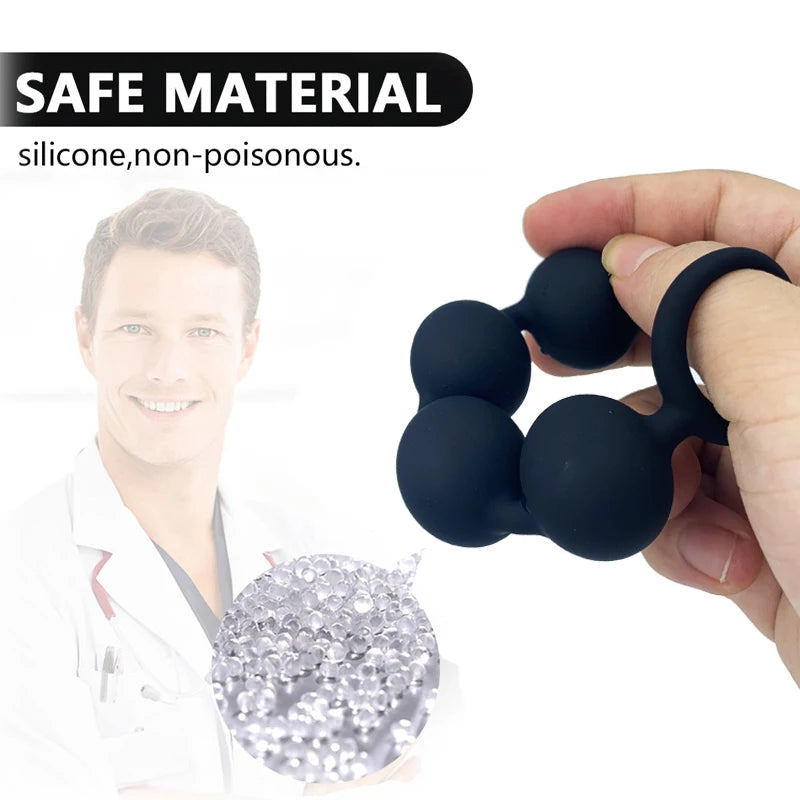 Small Anal Beads Butt Plug - Silicone Ball Anal Dildo Beginner Sex Toys