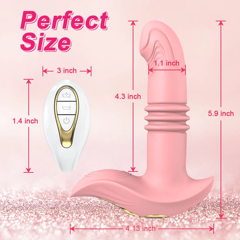 Remote Control Panty Thrusting Vibrator - G Spot Clit Stimulator Vibrating Anal Plug