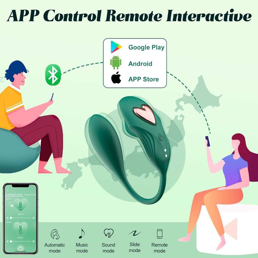 APP Controlled Clit Sucker - Double End Vibrating Panty Egg G Spot Clitoris Stimulator