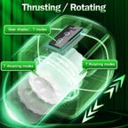 Handy Male Masturbator - Thrusting Rotating Pocket Pussy Adult Stroker Sex Toy for Men