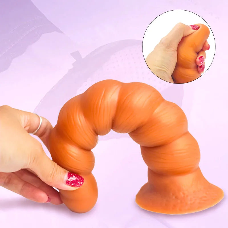 Silicone Anal Dildo Butt Plug - Big Spiral Anal Plug Vaginal Prostate Massager