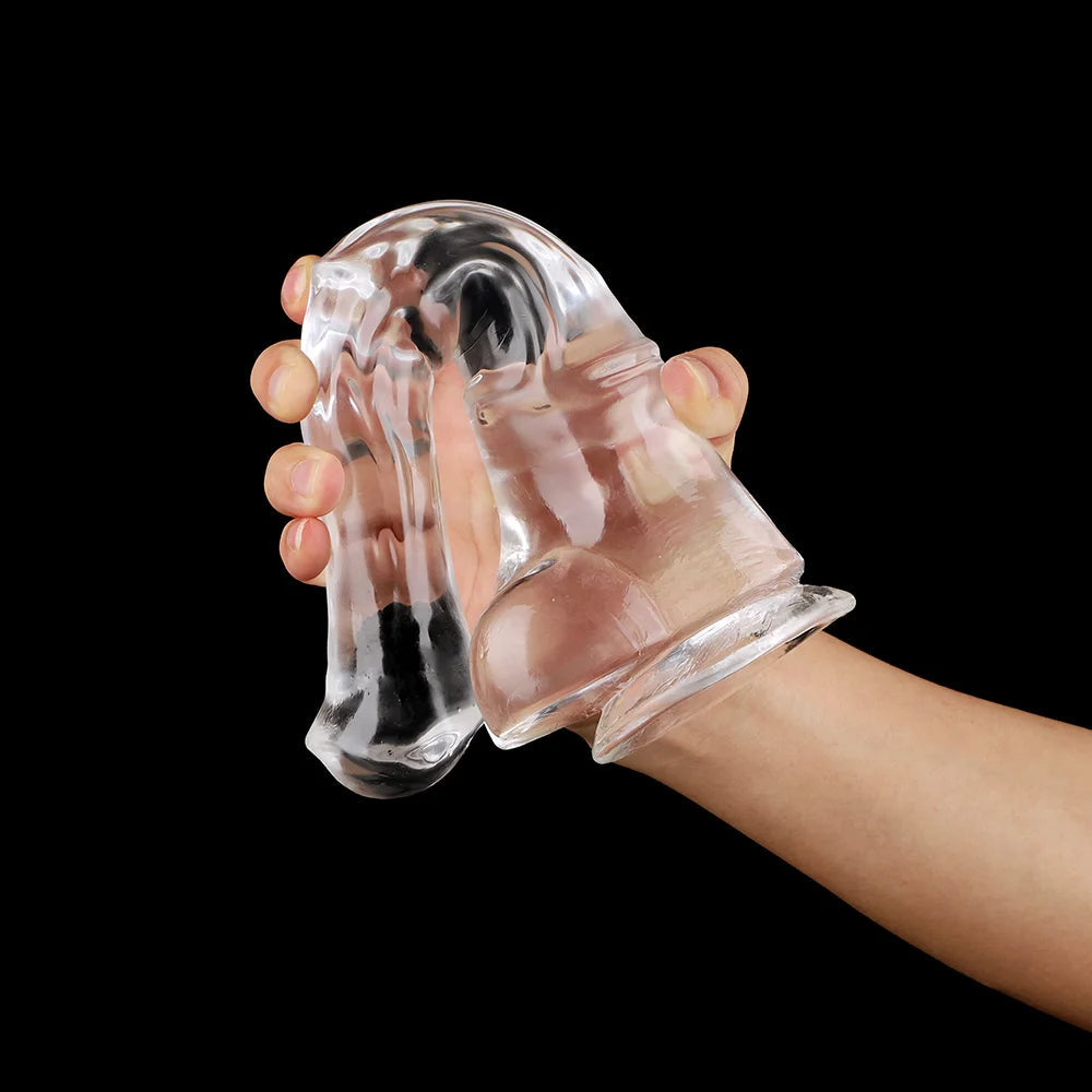 Crystal Realistic Horse Dildo Women Masturbator - Jelly Suction Cup Animaldildo Anal Orgasm