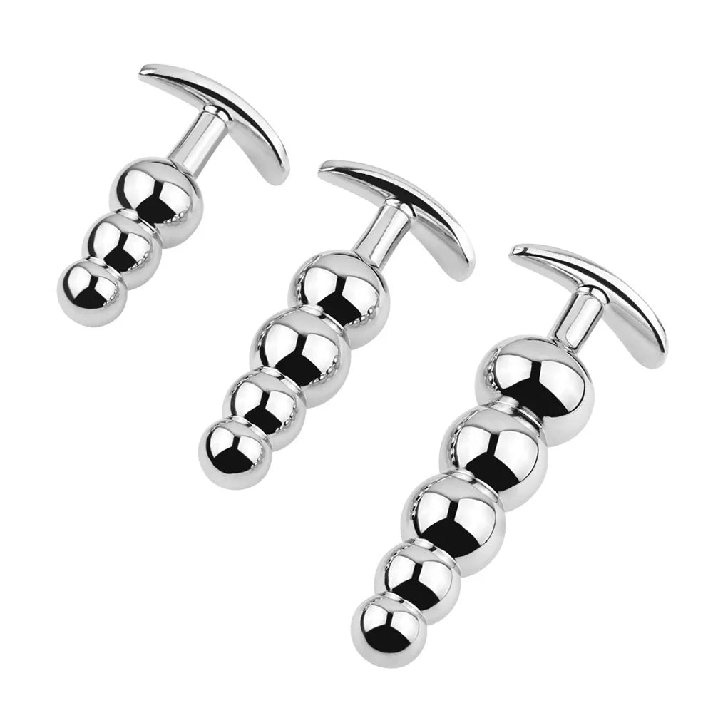 Metal Anal Dildo Butt Plug - Anal Beads G Spot Stimulator Prostate Massager