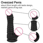 Silicone Black Dildo - Big Ripples Monster Dildos Anal Plug Sex Toys - Domlust