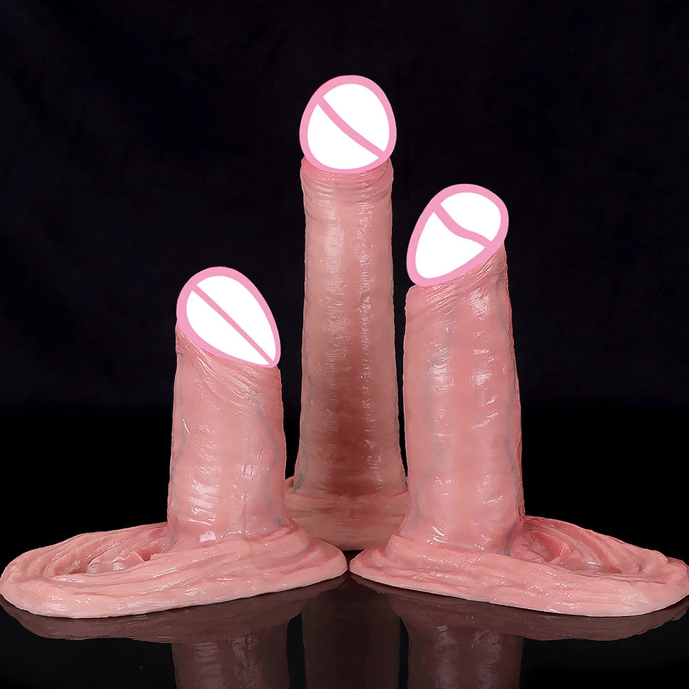 Silicone Cock Sleeve Penis Enlarger - Huge Realistic Condom Cockring Delay Ejaculation Sheath