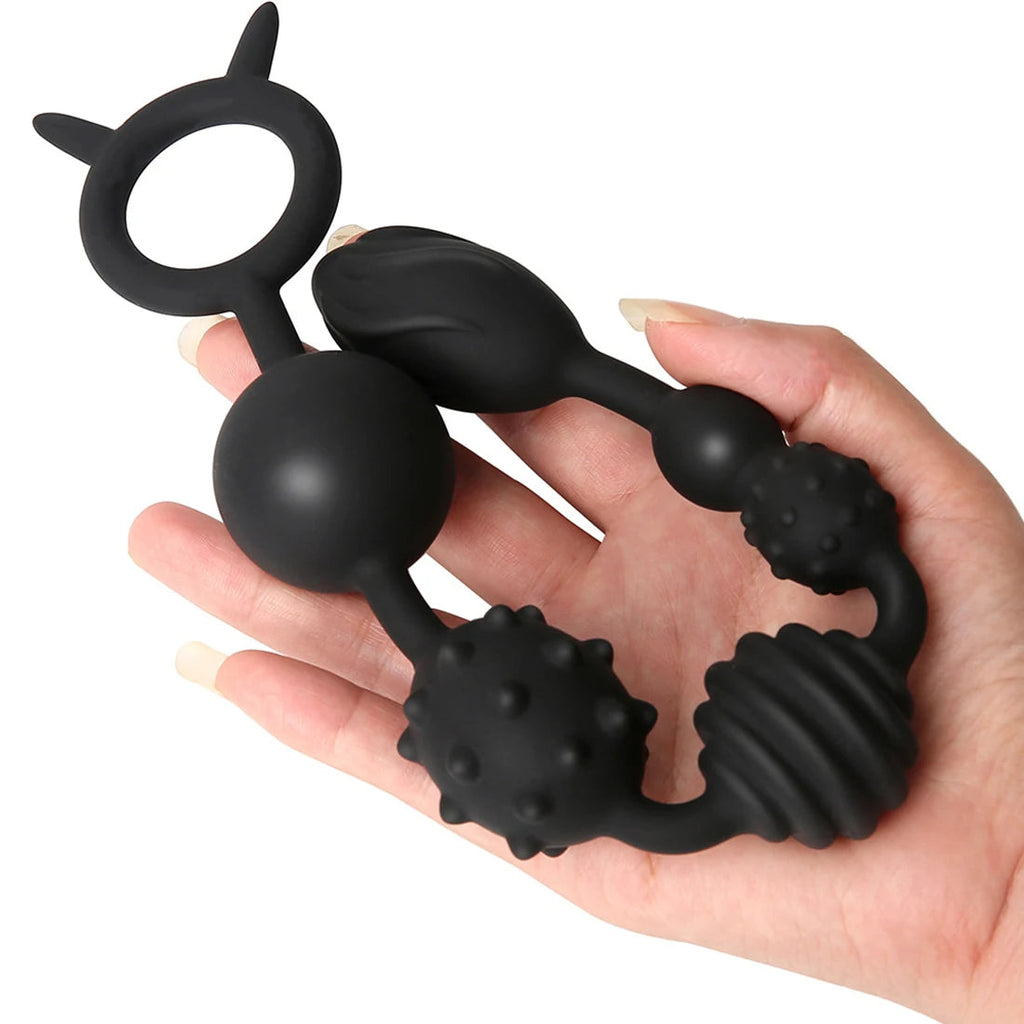 Big Anal Beads Butt Plug - Soft Silicone Knotted Dildo Anal Expansion Dilator Sex Toys