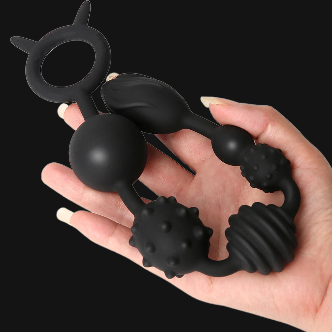 Big Anal Beads Butt Plug - Soft Silicone Knotted Dildo Anal Expansion Dilator Sex Toys