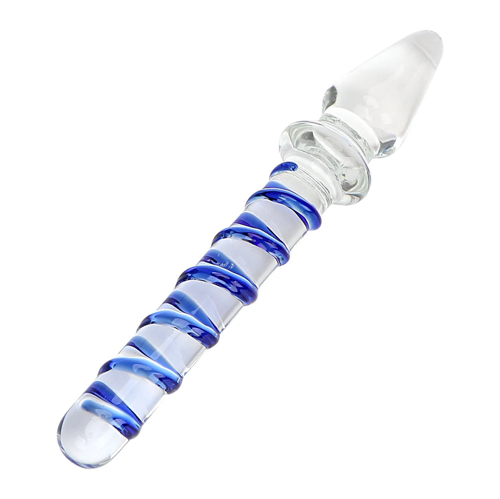 Crystal Glass Dildo Butt Plug - Double End Prostate Massage Anal Toys Gifts for Men Women