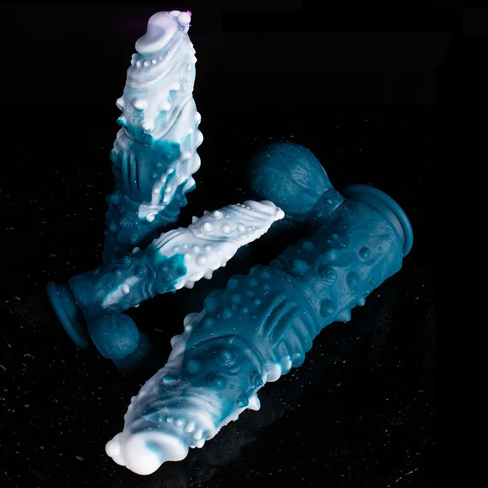 Fantasy Silicone Dragon Dildo - Exotic Spikes Textured Design with Sculpted Details