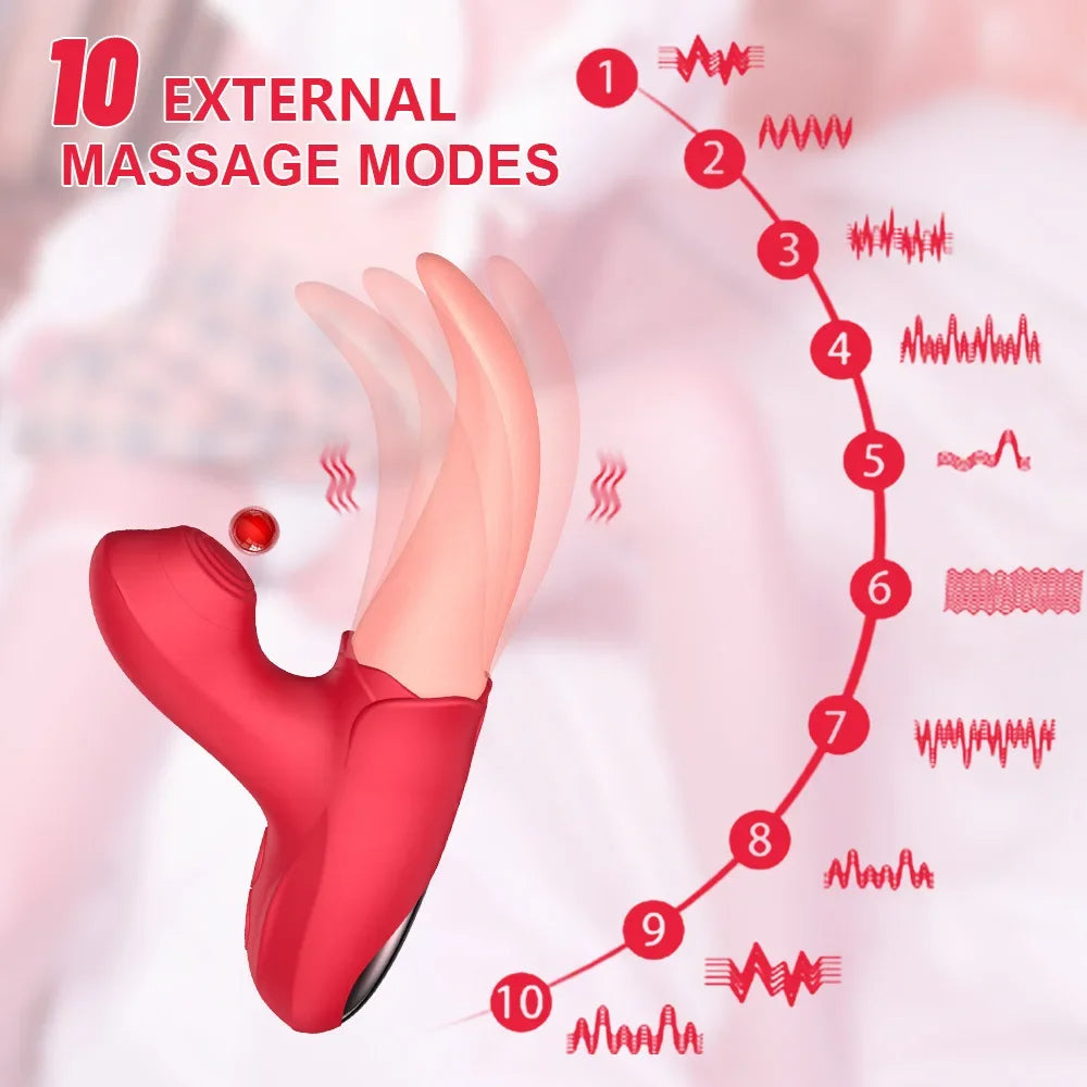 Realistic Tongue Clit G Spot Stimulator - Fantasy Vagina Licking Clitoral Suck Female Sex Toy