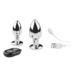 Remote Control Metal Anal Dildo - Stainless Steel Vibrating Butt Plug Anal Toys