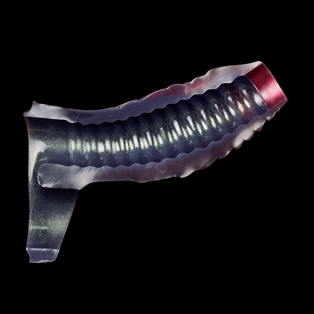 Black Samurai Cock Sleeve Men Sheath - Fantasy Silicone Delay Ejaculation Penis Extender