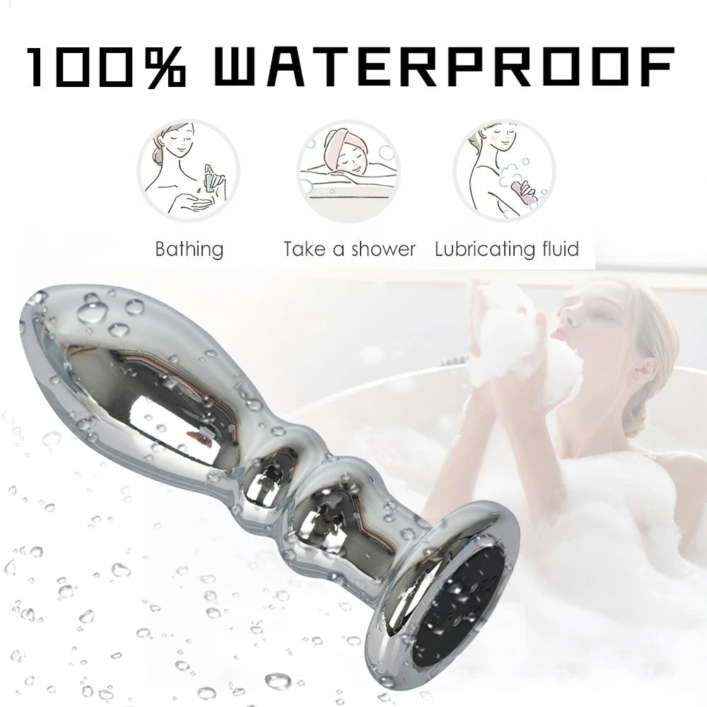 Vibrating Dildo Butt Plug - Metal Dildos G Spot Prostate Massage Anal Toys