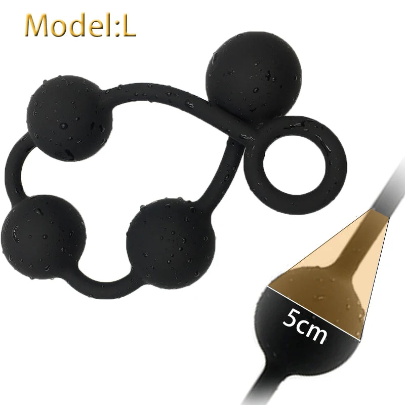Long Anal Beads Butt Plug - Silicone Balls Vagina Anal Sex Toy for Women Men Masturbation