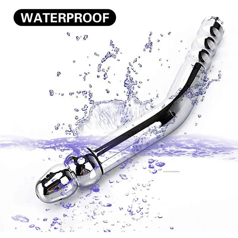 Metal Bidet Anal Douche Cleansing Kit - Faucet Enema Stainless Butt Cleaner with 3 Changing Head
