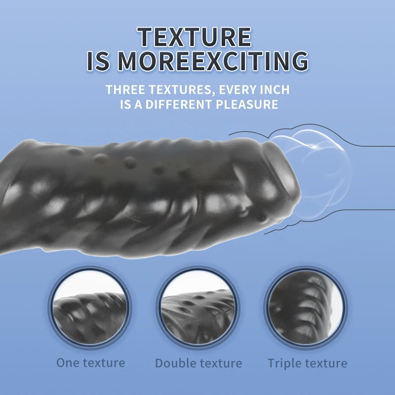 Soft Stretchy Penis Sleeve Male Sex Toy - Textured Condom Cock Extender