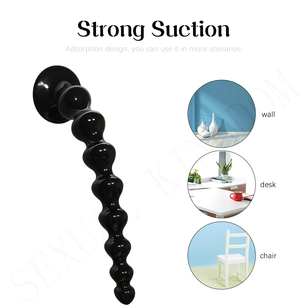 14 inch Long Anal Beads Butt Plug -Silicone Dildo Sex Toy for Men Women