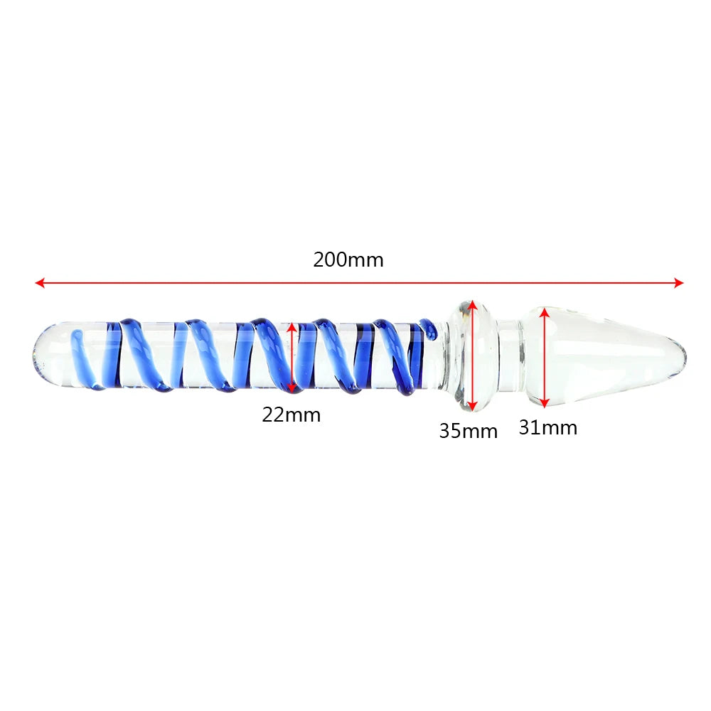 Crystal Glass Dildo Butt Plug - Double End Prostate Massage Anal Toys Gifts for Men Women