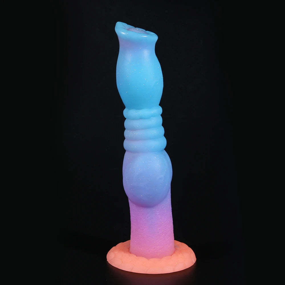 Exotic 9 inch Monster Dildo Long Butt Plug - Luminous Knotted Dildos Women Masturbation