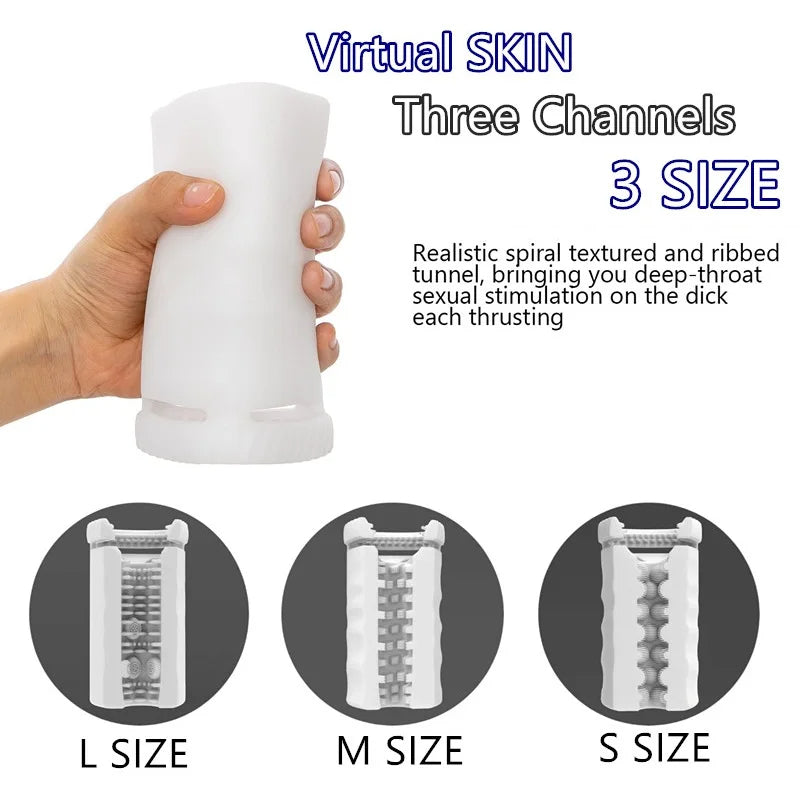 Vibrating Pocket Pussy Male Masturbator - 3 Masturbation Sleeve Vaginal Penis Massager