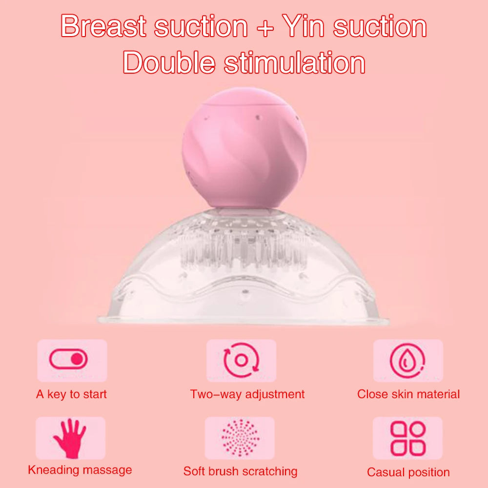 Nipple Sucker Massager - Breast Pump Rotating Clamp Stimluation Women Sex Toys Novelty Gifts