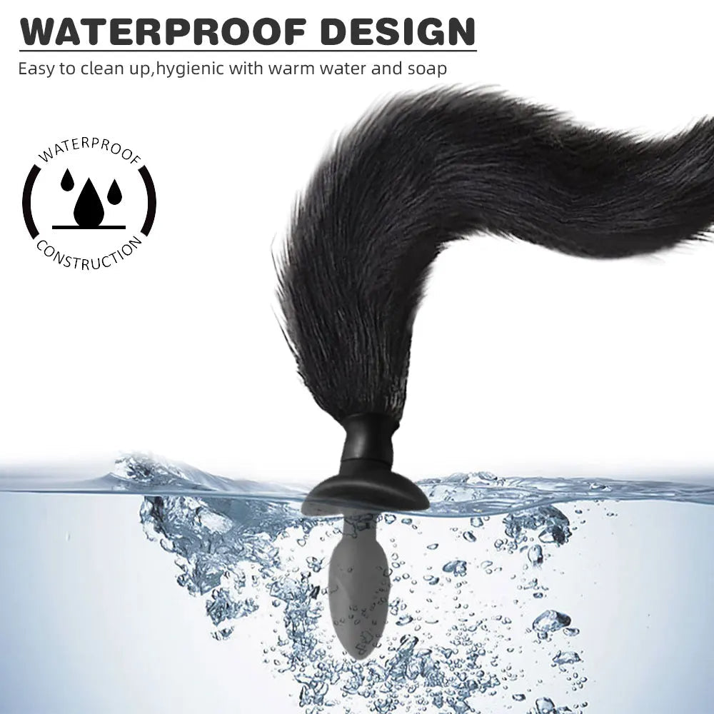 Fake Fox Tail Butt Plug - Remote Control Vibrating Analplug Rotating Panty Vibrator Role Play