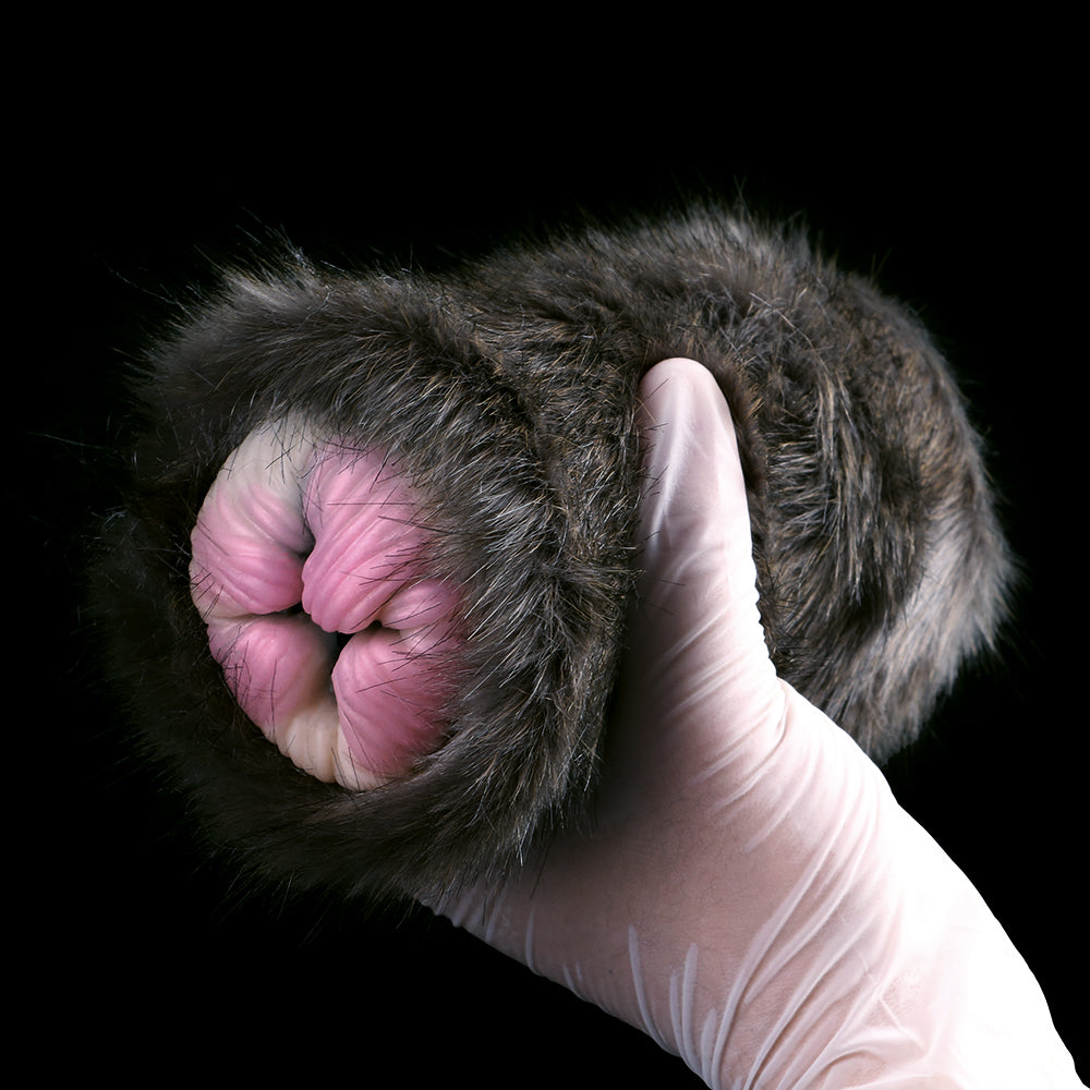 Domlust Black Cat Furry Pocket Pussy — Animal Vagina Silicone Masturbation Sleeve for Men