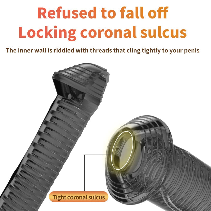 Jelly Cockring Penis Sleeve Sheath - Cock Extender Stand-to-Pee Delay Ejaculation Male Sex Toy