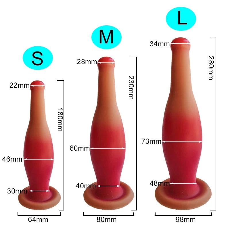 Silicone Anal Dildo Butt Plug - Fantasy Bowling Realistic Dildos Strapon Sex Toy