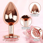 Rose Gold Butt Plug - 3pcs Metal Anal Plug Sex Toys for Men Women Beginners