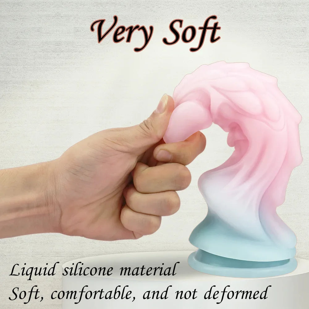 Dragon Monster Dildo Butt Plug - Luminous Macaron Color Fantasy Dildos Women Sex Toy